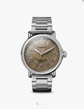 Shinola Stainless Steel Bracelet Watch with Petoskey Stone